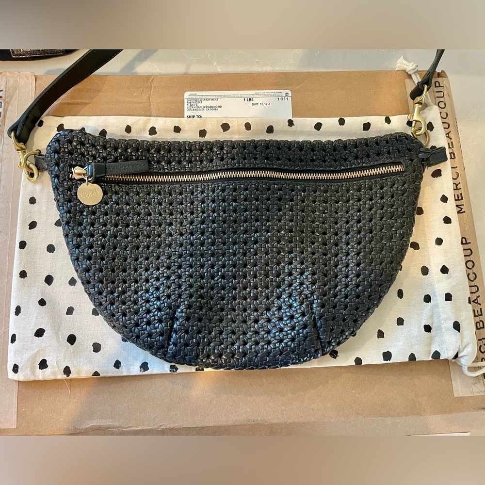 Clare V Grand Fanny- Black Rattan